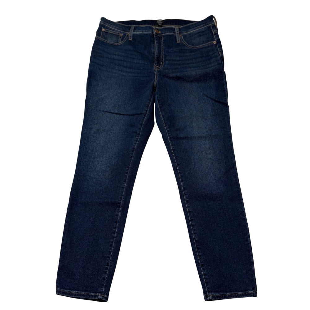 J. Crew Jeans Size 32 Womens 9" Mid Rise Skinny Dark Indigo Re-Imagined Denim